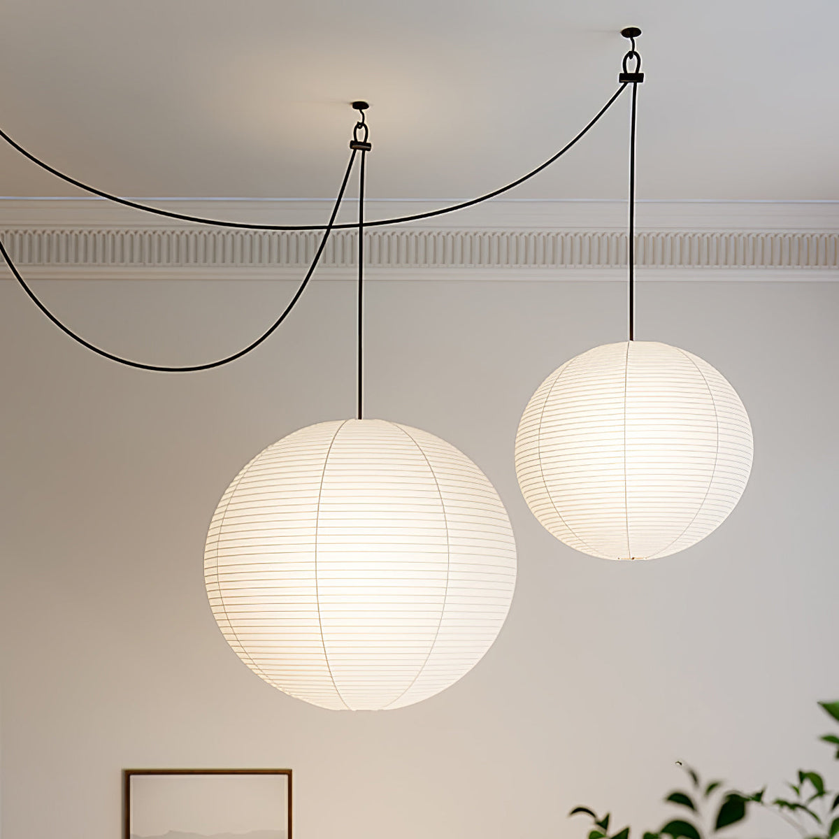 Hopakudi Pendant Light Wabi-sabi Globe Paper