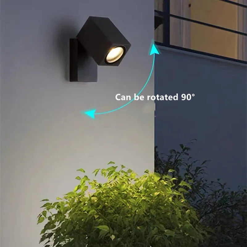 Lyris Wall Lamp Modern Outdoor Rotatable Spotlight Black-Relic Pieces