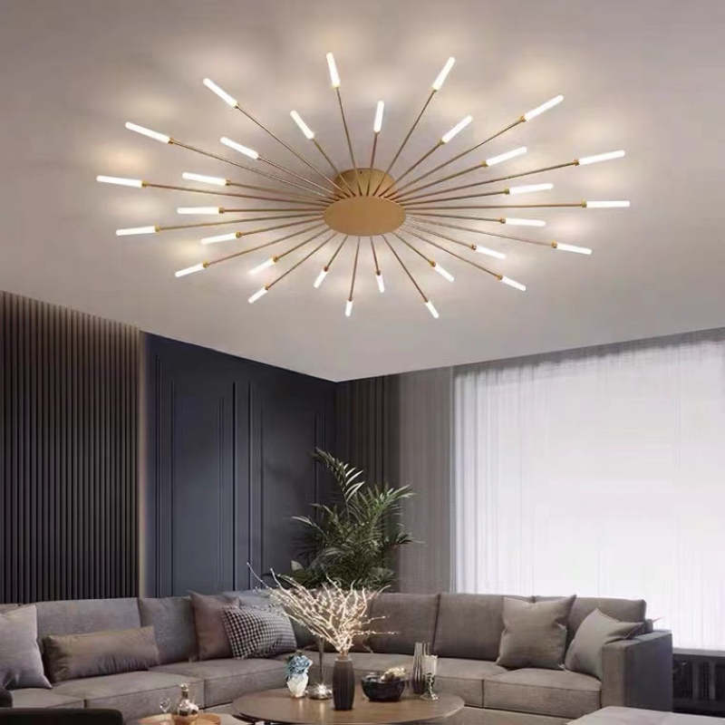 Kovon Flush-Mount Ceiling Light Fireworks, Black/Gold-Relic Pieces