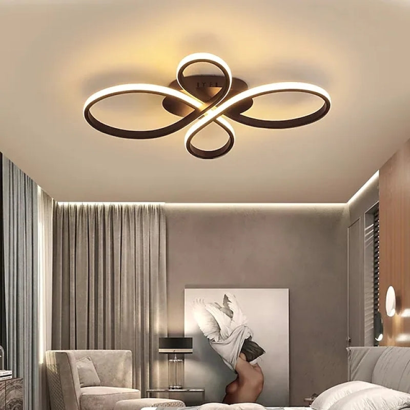 Rori Modern LED Multi Rings Flush Mount Ceiling Light, Brown/White-Relic Pieces