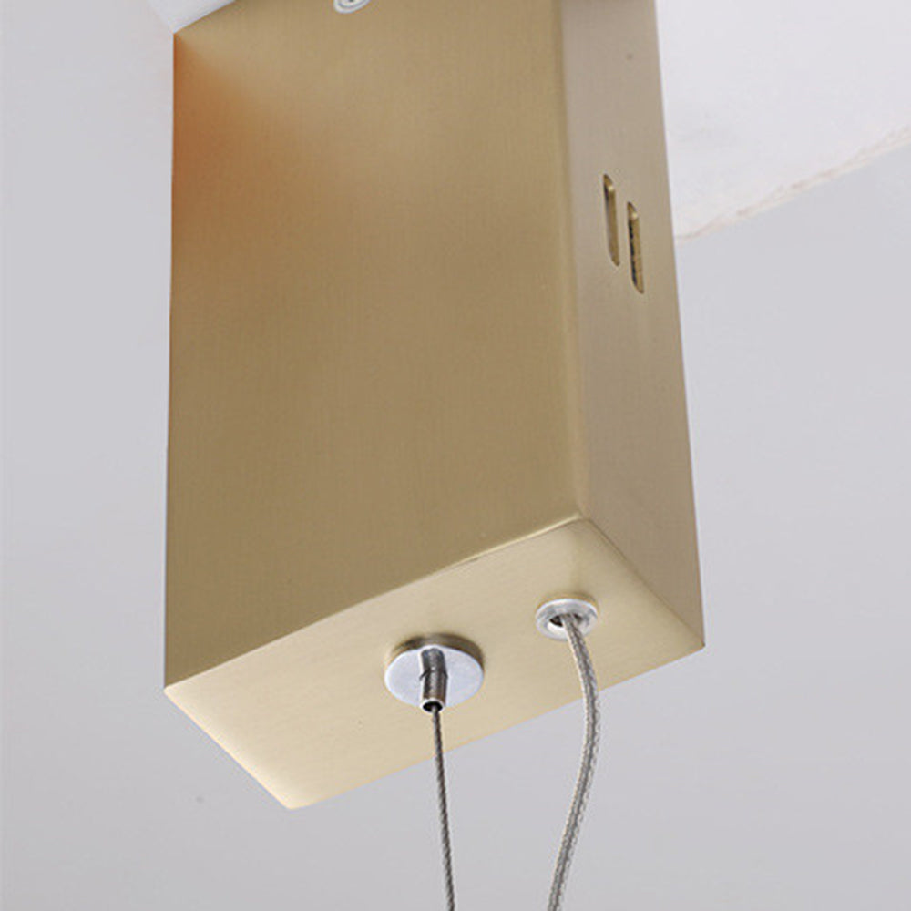 Kasusal LED Linear Minimalist Wave Golden Leaf Shaped Pendant Light