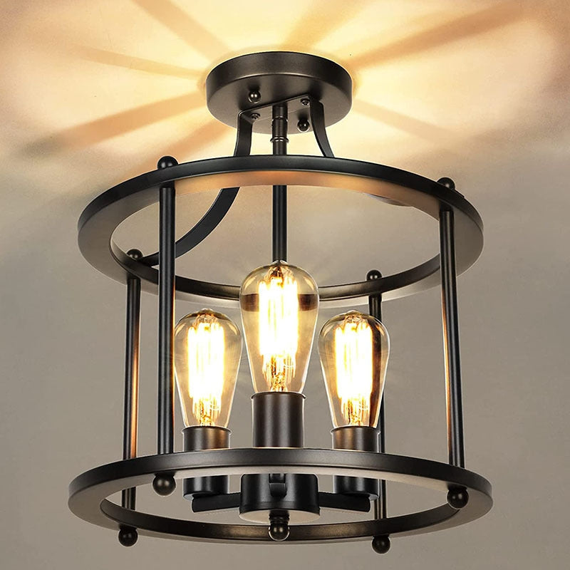 Basalun Flush Mount Ceiling Light Lantern Industrial