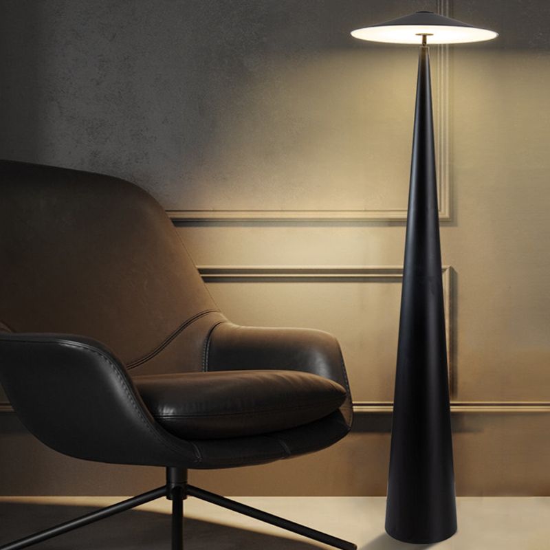 Tasover Modern Saucer Shaped Metal Floor Lamp,Black