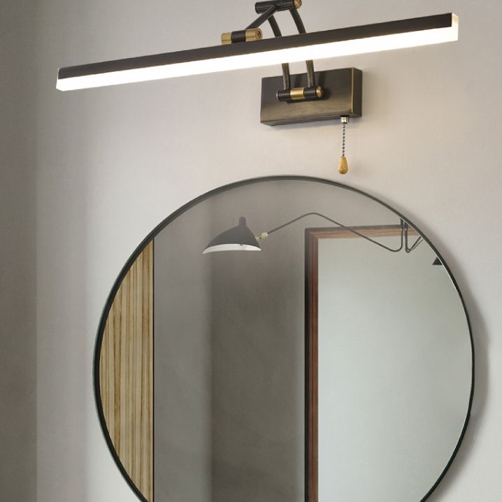 Moverar Linear Arc Light Poles Metal Black Vanity Wall Lamp