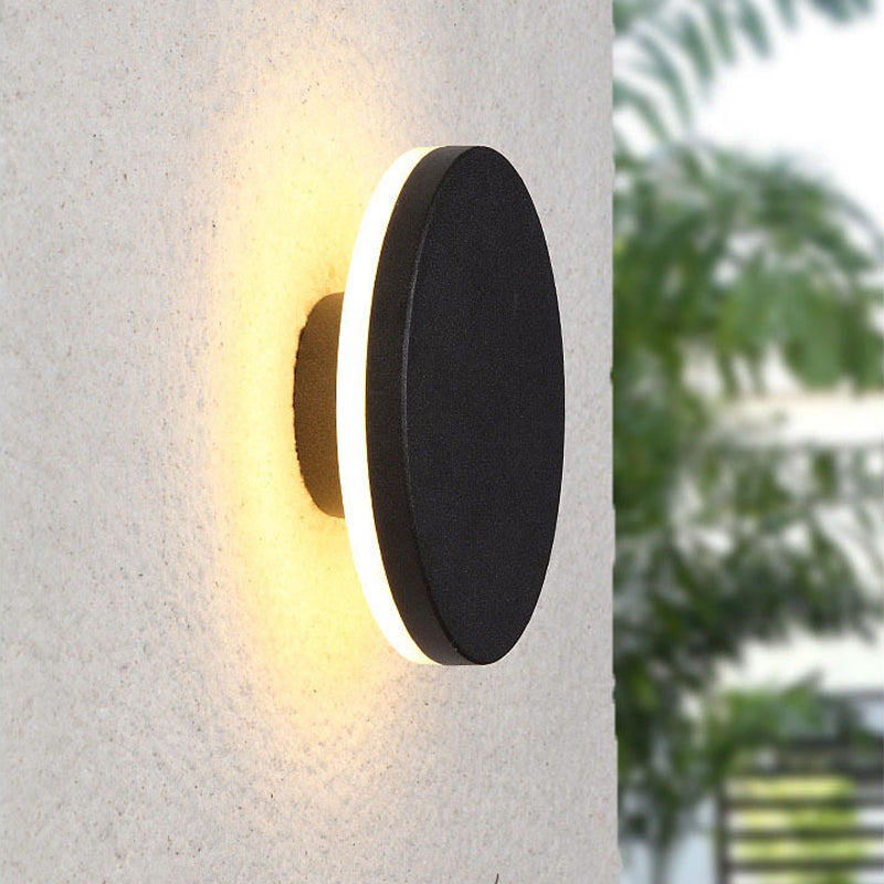 Dori Minimalist Round/Square Outdoor Wall Lamp LED, Black/White-Relic Pieces