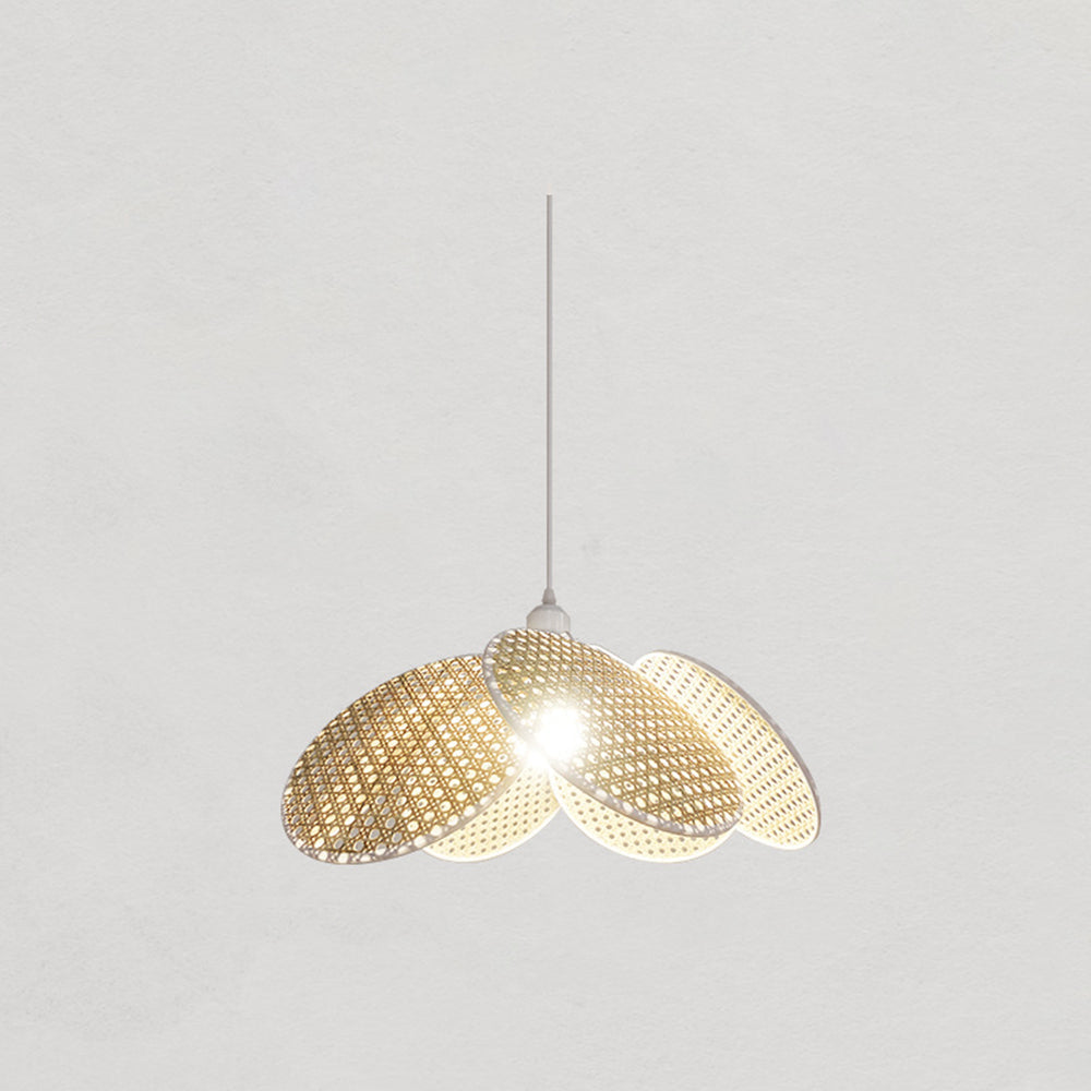 Kedober Willow weave Wabi Sabi Rattan Pendant Light, Black/White