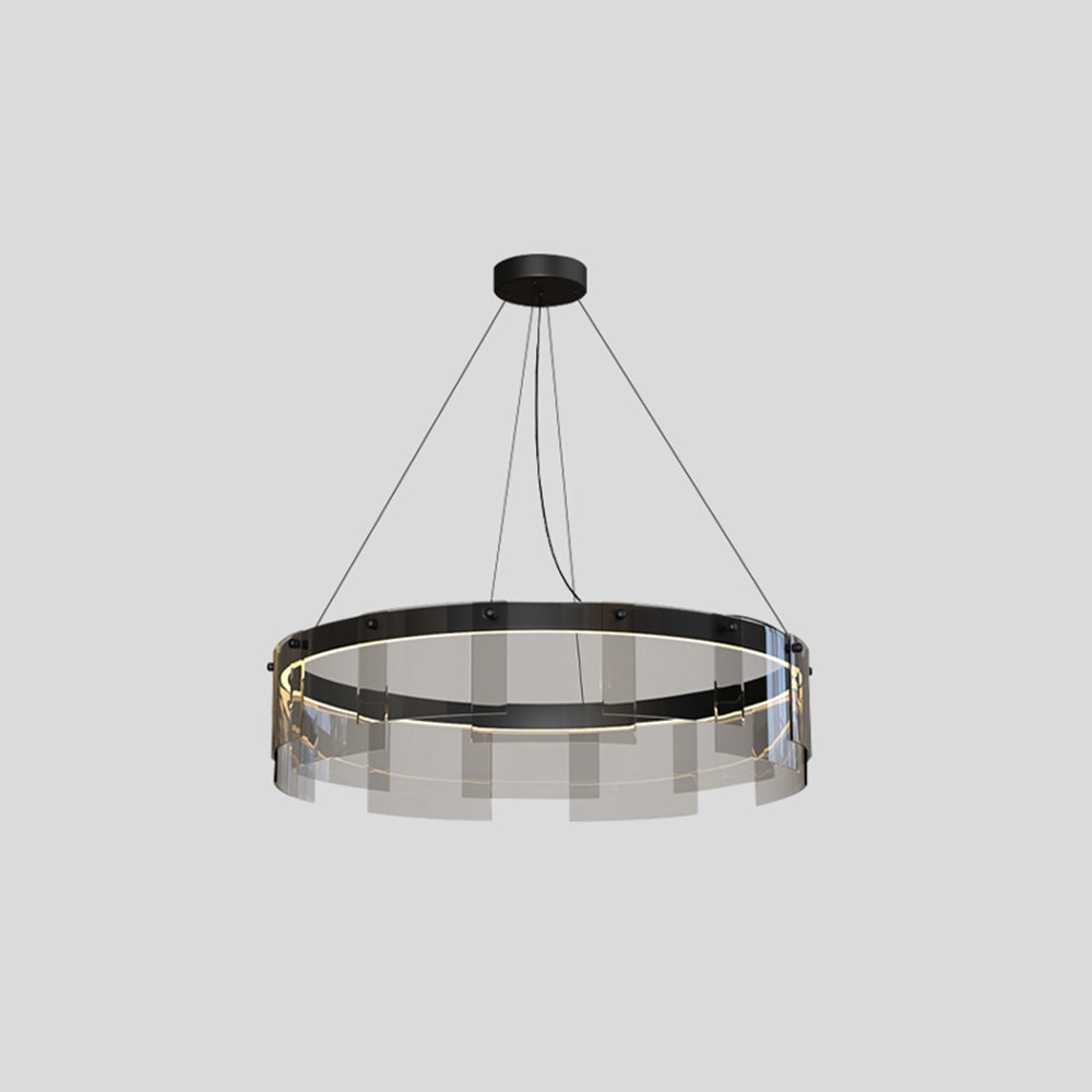 Mutoges Modern Ring Metal Pendant Light, Black