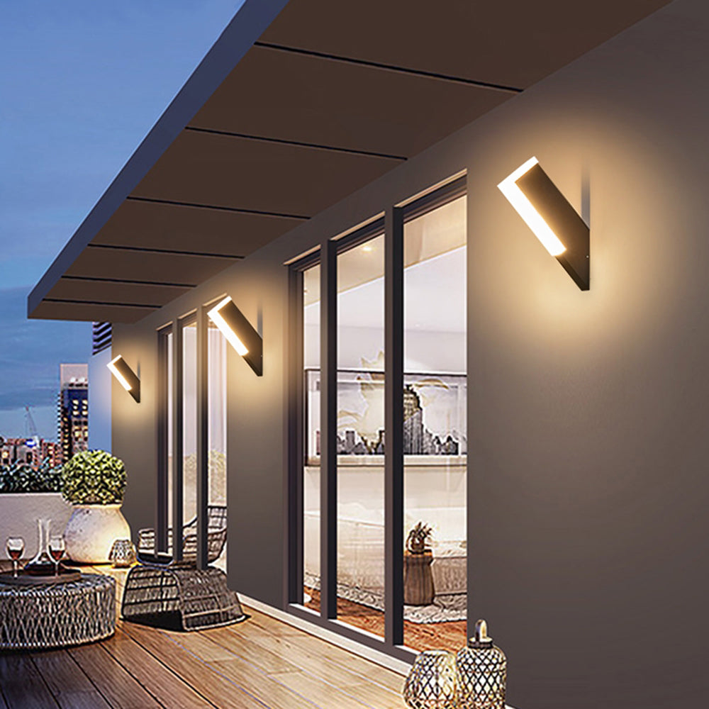 Ledelin Modern Geometric Outdoor Wall Lamp, Black