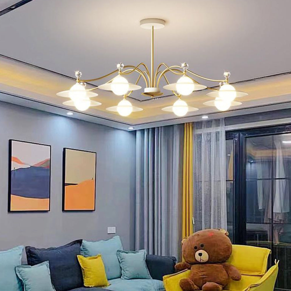 Jelidur Blown Gold Chandelier, 6/8 Heads