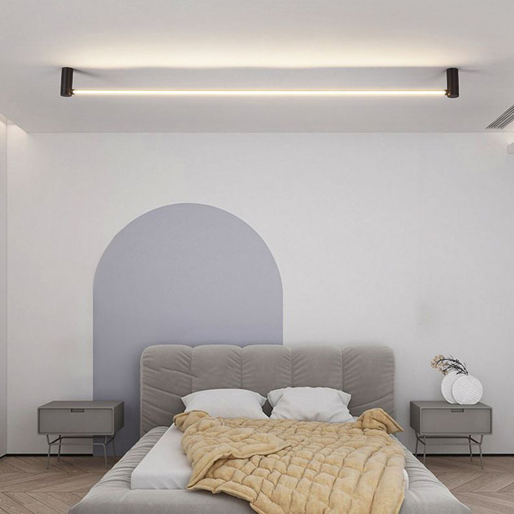 Gunadum Minimalist Linear Flush Mount Ceiling Light, Black, Hallway