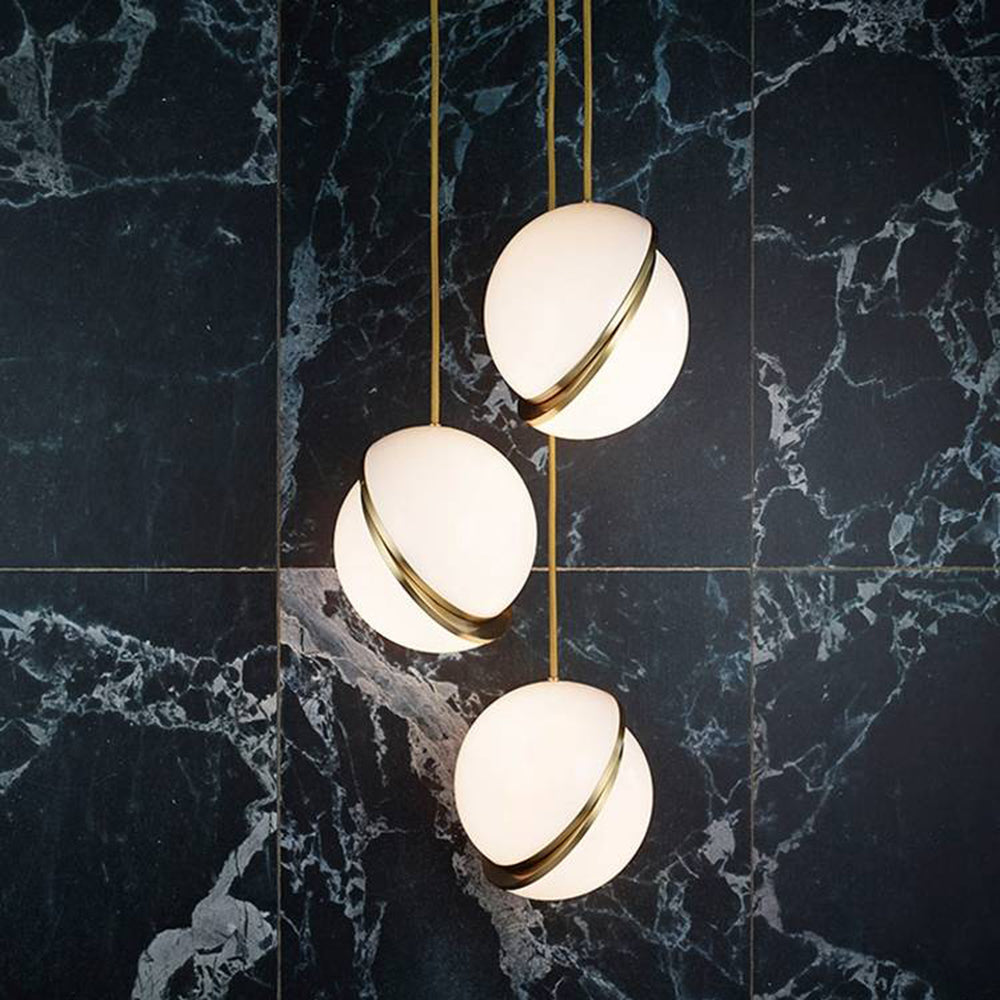 Duteder Simple Pendant Light, Gold & White