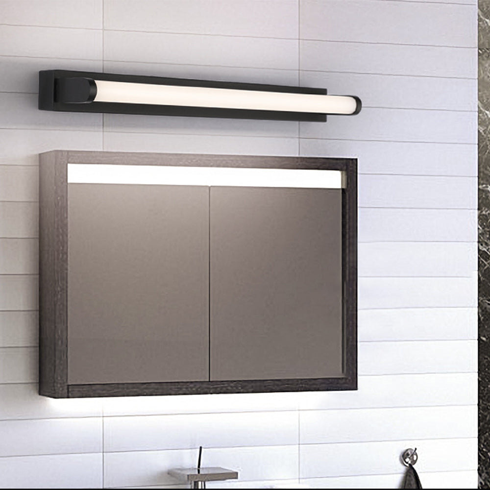 Lidimes Minimalist Linear Cylindrical Metal/ Wall Lamp, Black, Bathroom