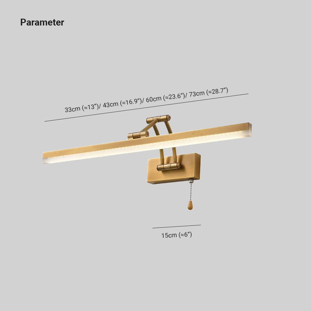 Moverar Linear Arc Light Poles Metal Black Vanity Wall Lamp
