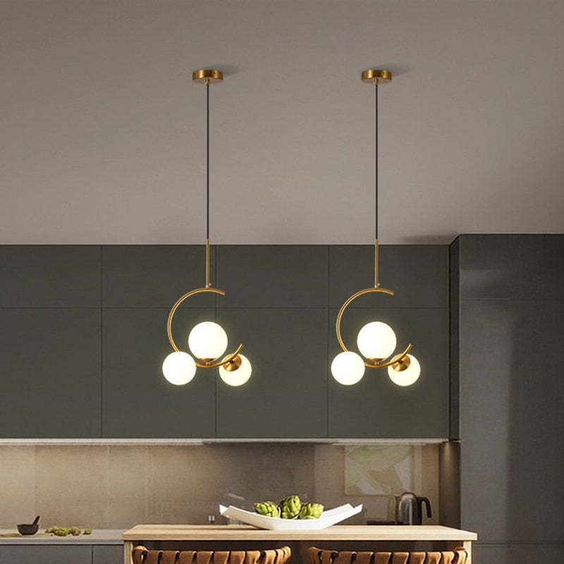 Liperir Modern Glass Globe Pendant Light, Metal & Glass, 3 Style