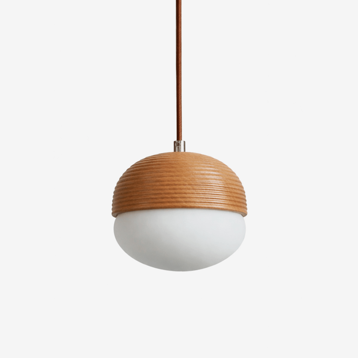 Rinivira Ribbed Wood Globe Pendant Light