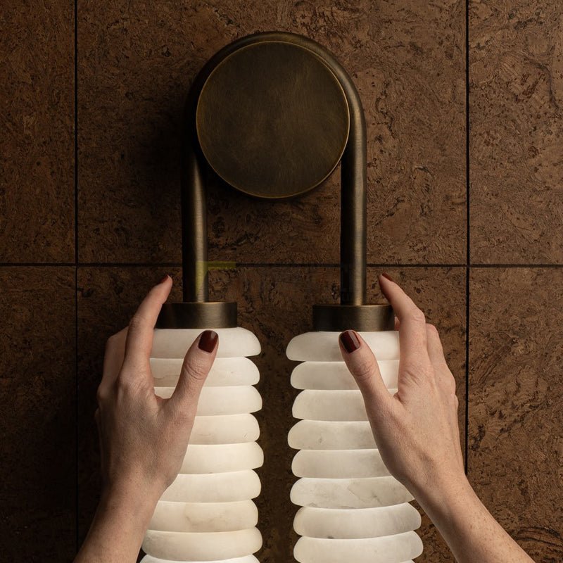 Calla Twin Alabaster Sconce