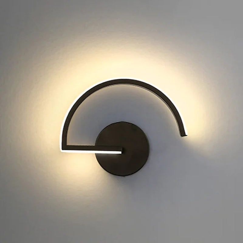 Kelimes Minimalist Linear Semicircular Metal Decor Wall Lamp