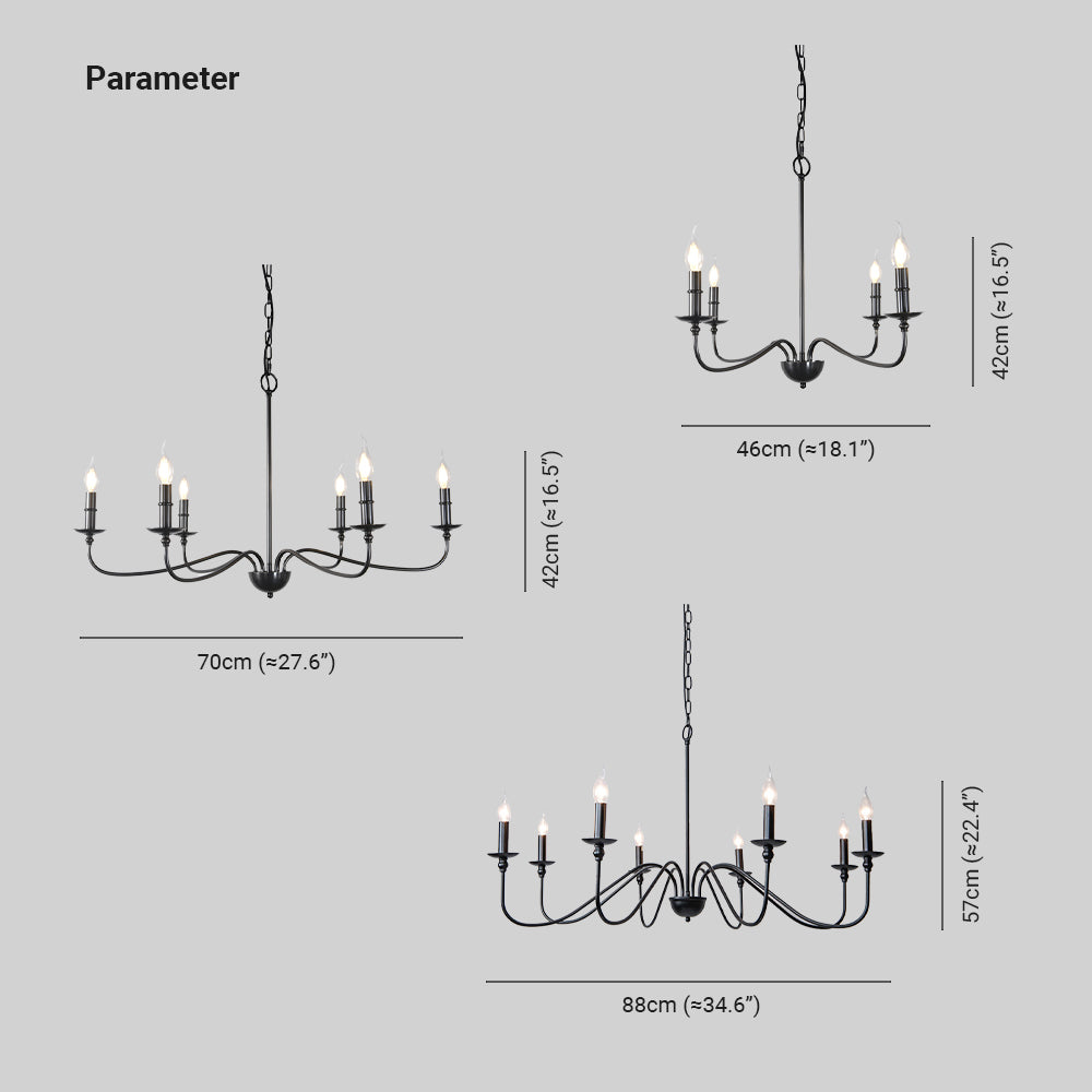 Zovisus Retro Vintage Candle Metal Chandelier