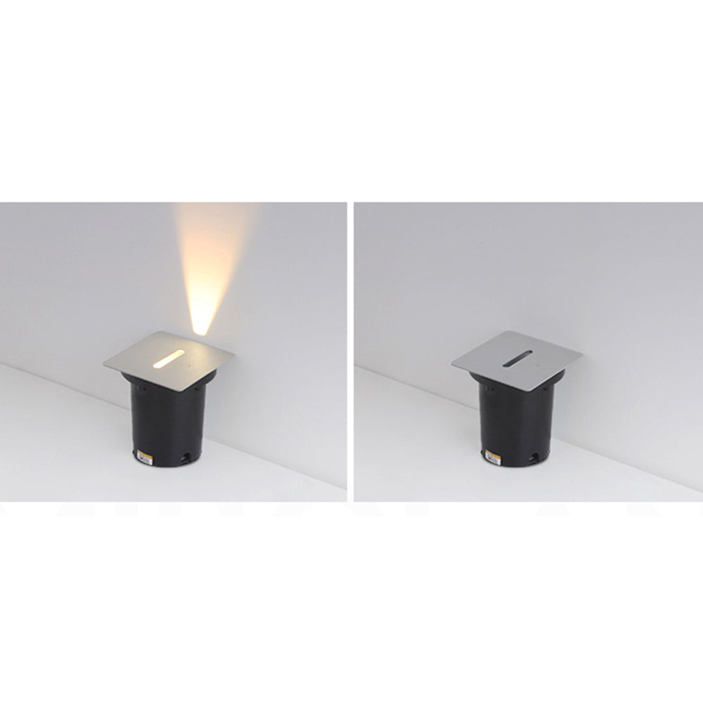 Menunos Modern Metal Square/Circular Outdoor Deck/Step Light, Black