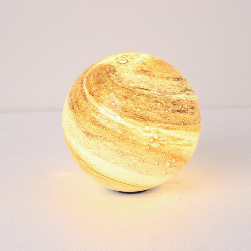 Lonogas Decorative Solar Planet Outdoor Ground Light, Milk Curry/Blue