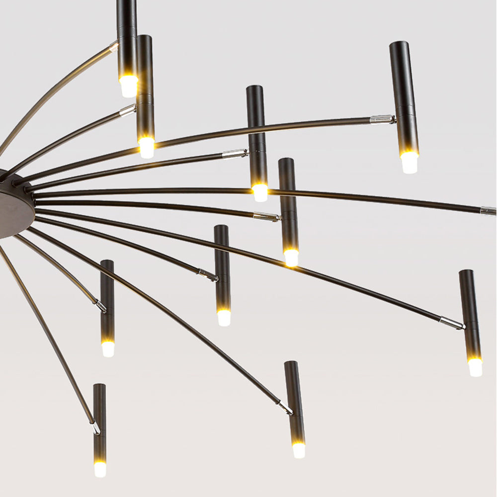 Pumapir Modern Blown Linear Metal Multi-heads Chandelier