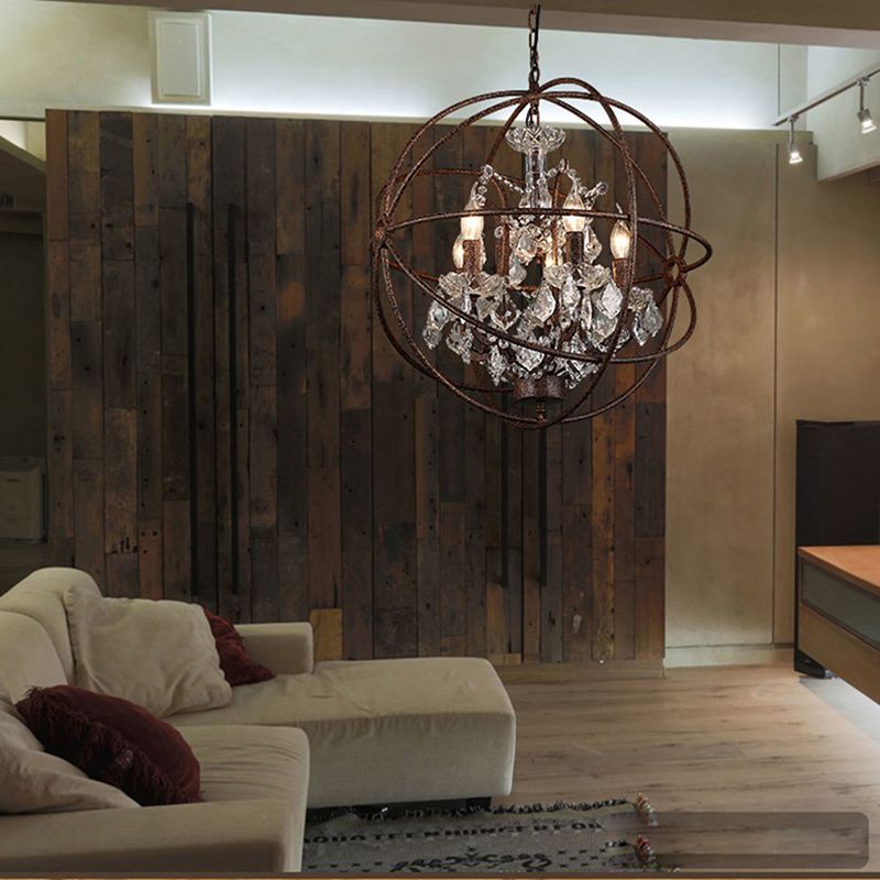 Relovuna Rustic Vintage Candle Metal Pendant Light Black/Rust Bedroom
