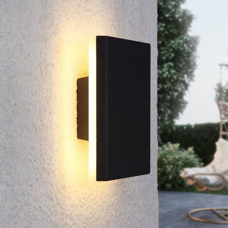 Dori Minimalist Round/Square Outdoor Wall Lamp LED, Black/White-Relic Pieces