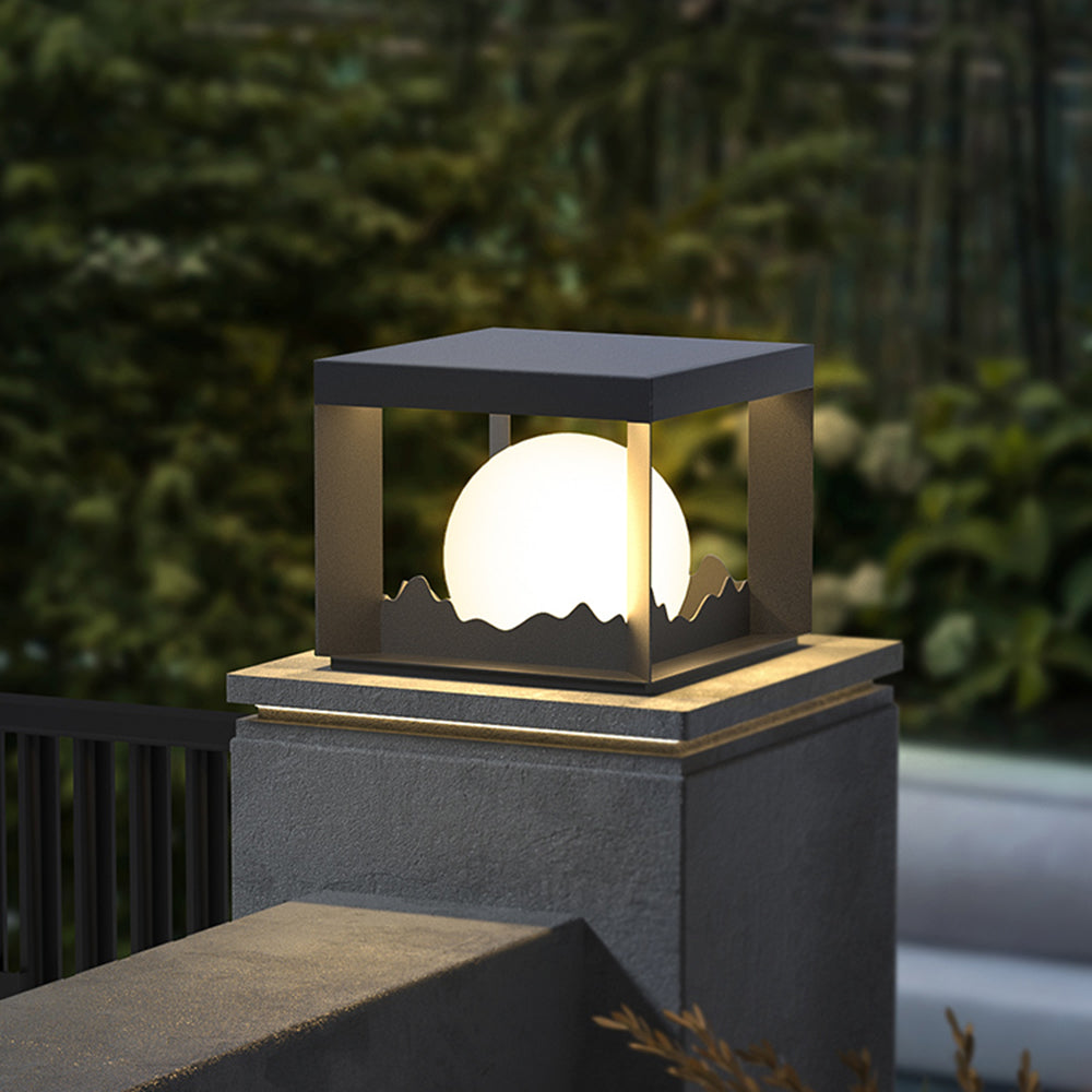 Kanigit Modern Mountain Metal Outdoor Lamp, Warm Light