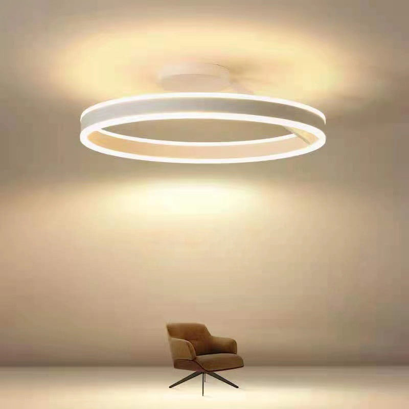 Solinor Modern Circle Flush Mount Ceiling Light, Black & White-Relic Pieces
