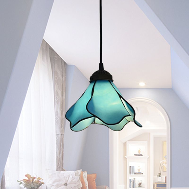 Latumod Flower Resin Pendant Light, Blue/Pink, 1/3 Heads