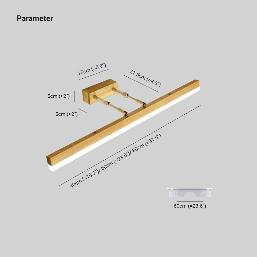 Cunodim Classic Wood Stretchable Mirror Vanity Bathroom Wall Lamp