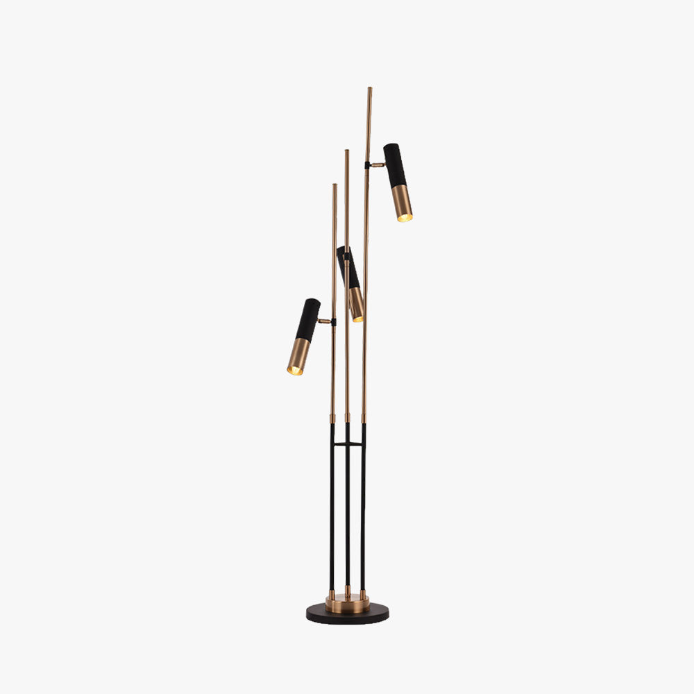 Fegised Modern Tall Metal 3 Bulb Floor Lamp, Black