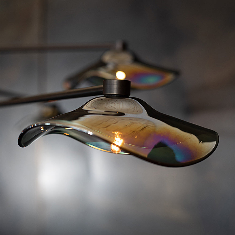 Sudegan Modern Branch Metal Pendant Light, Clear/Multicolor