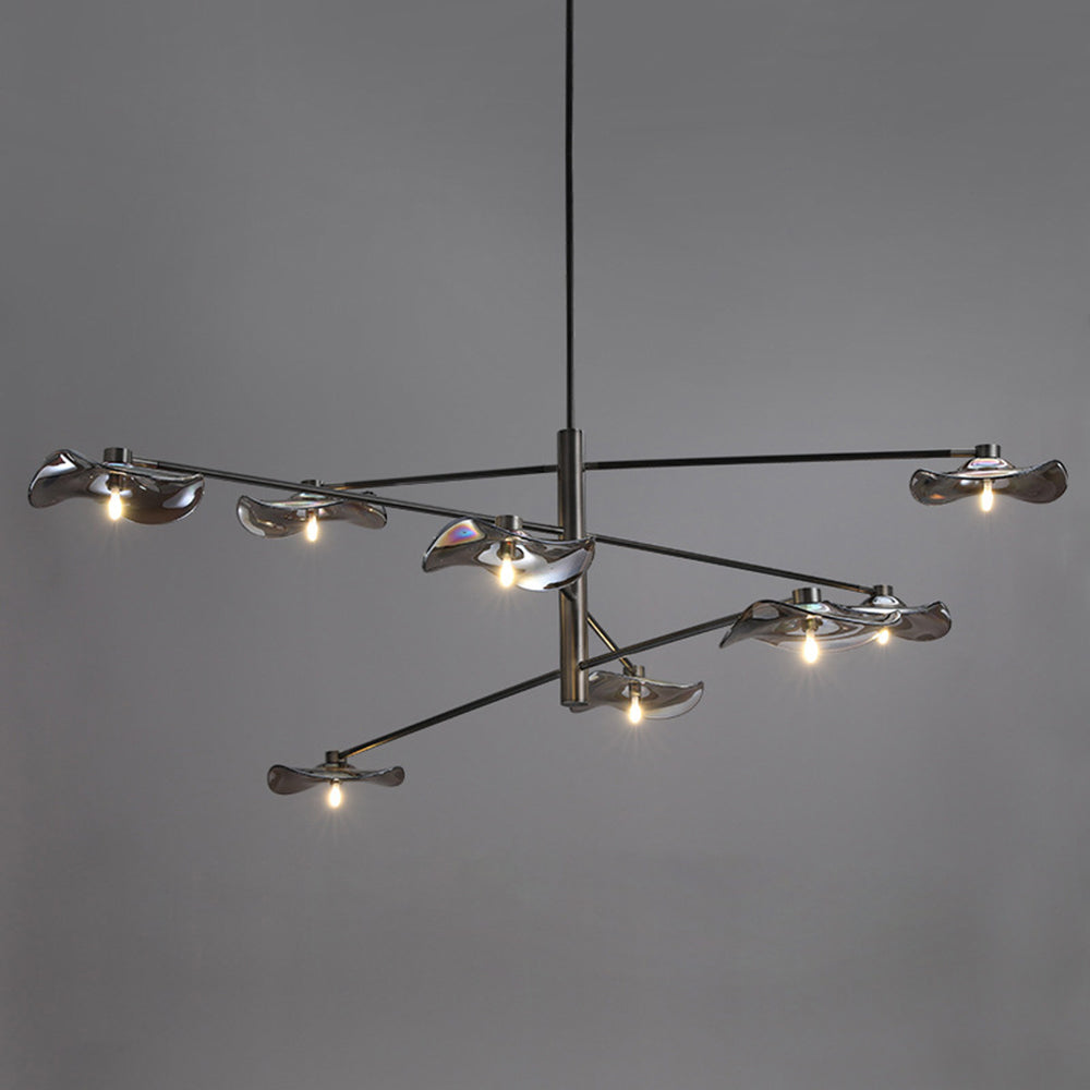 Sudegan Modern Branch Metal Pendant Light, Clear/Multicolor