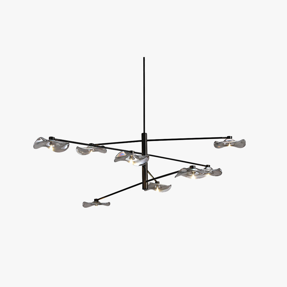 Sudegan Modern Branch Metal Pendant Light, Clear/Multicolor