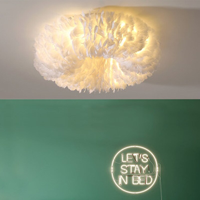 Velix Swan Feather Round Ceiling Light-Relic Pieces