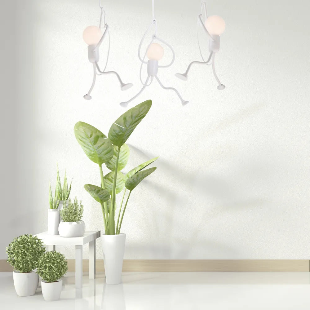 Esi Retro Modern Iron Man Pendant Light, Black-Relic Pieces