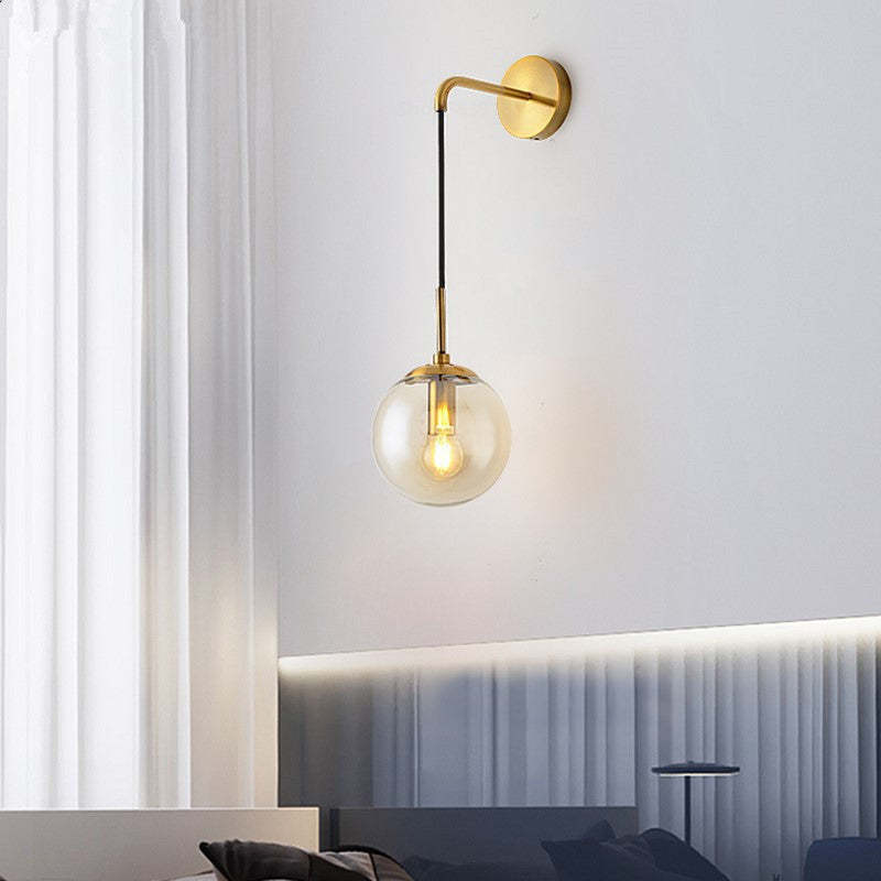 Bedumal Glass Ball Nordic LED Wall Reading Lamp Single Head