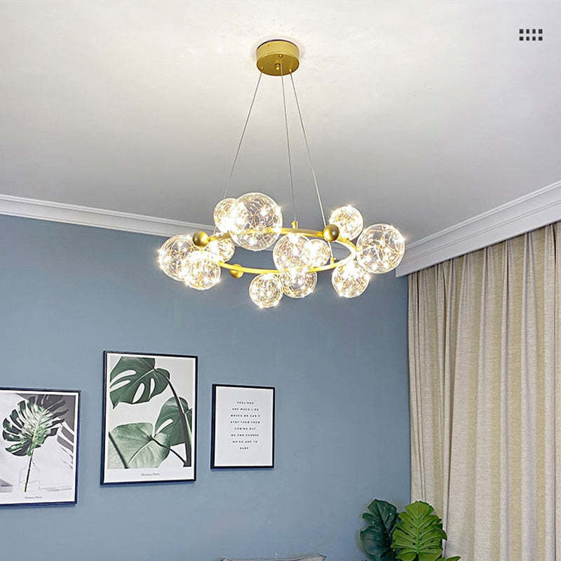 Husotim Art Deco Luminous Sphere Cluster Glass Pendant Light