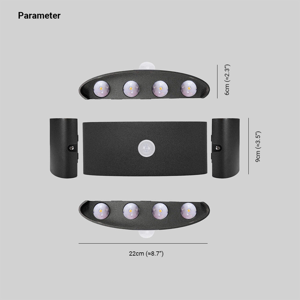 Pikitur Modern Simple Metal/ Fixtures Up And Down LED Light Wall Lamp, Black/White