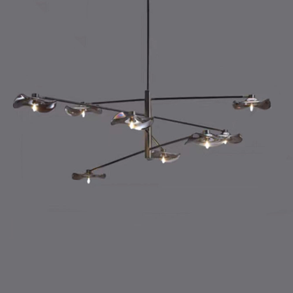 Sudegan Modern Branch Metal Pendant Light, Clear/Multicolor