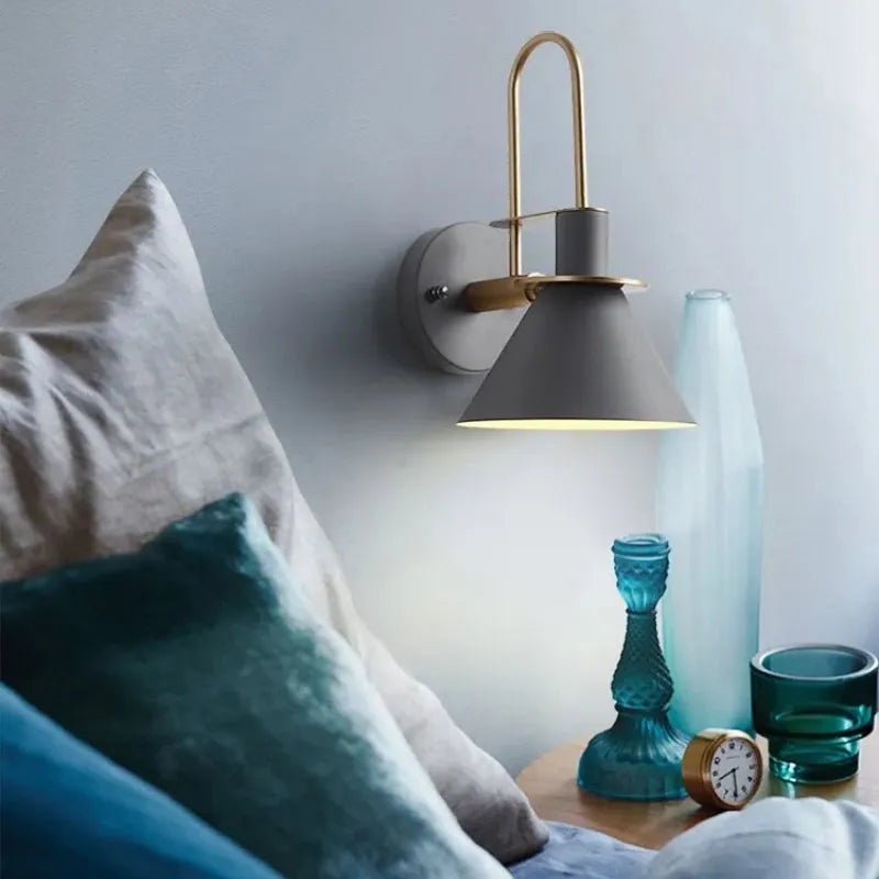 Fevoril Vintage Horn Shape Metal Wall Lamp, Living room/Bedroom/Bathroom