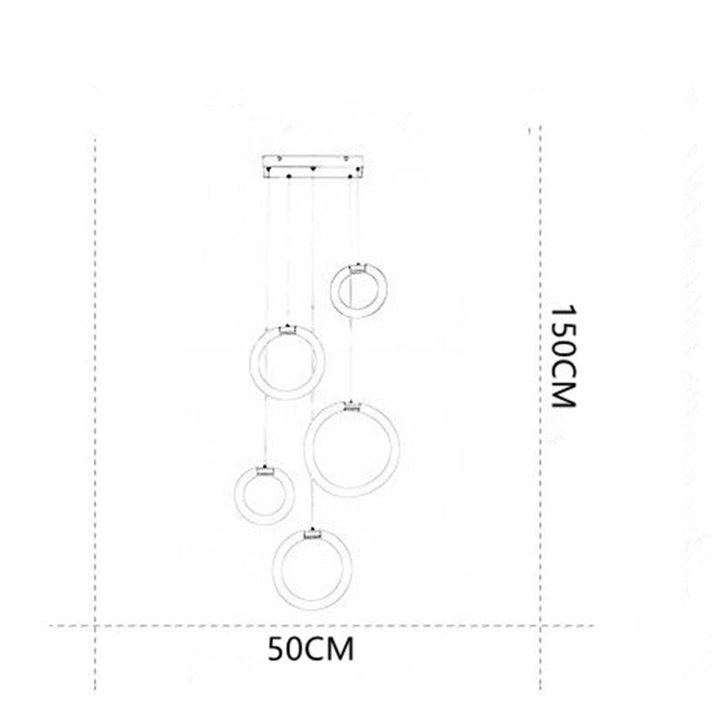 Kapulir Minimalist Staircase Ring Metal Pendant Light