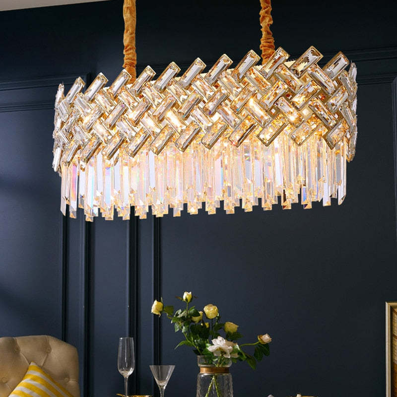 Konamud Luxury Gold Chandelier, Crystal & Metal