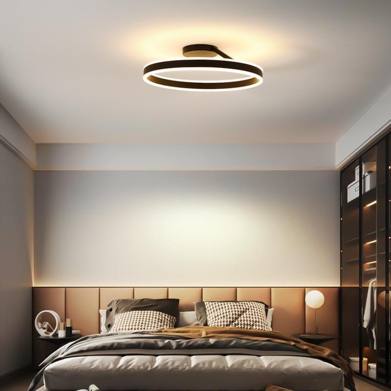 Solinor Modern Circle Flush Mount Ceiling Light, Black & White-Relic Pieces