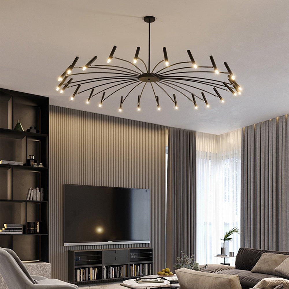 Pumapir Modern Blown Linear Metal Multi-heads Chandelier