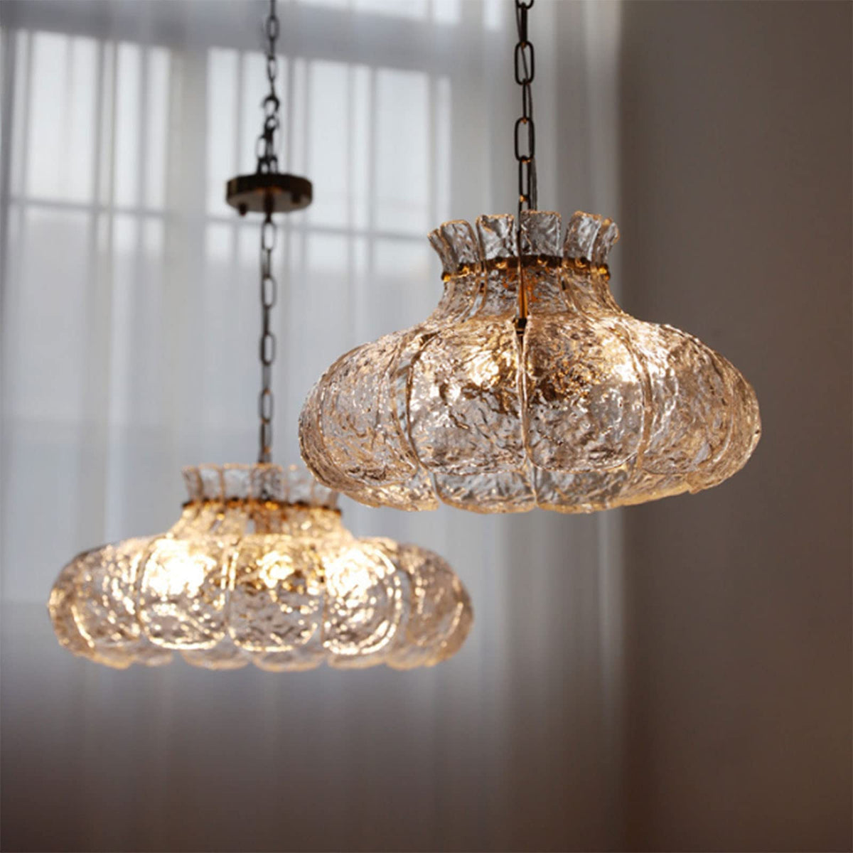 Galatomi Modern Pear Shaped Chandelier Ice Melting Glass Bedroom