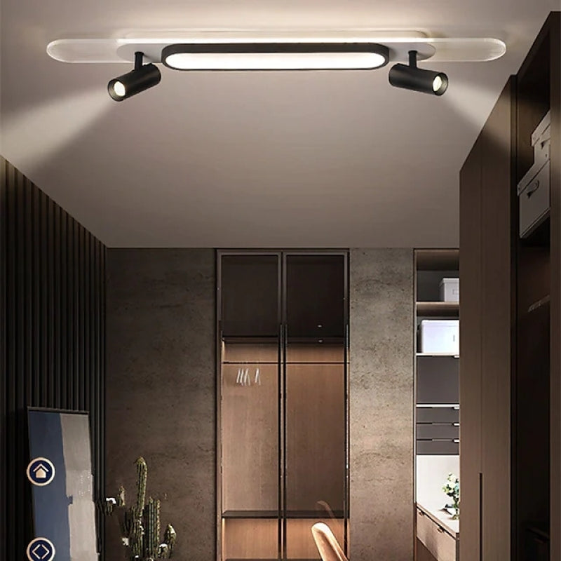 Lugatom Modern Rectangular LED Metal/ Ceiling Light, Black/White