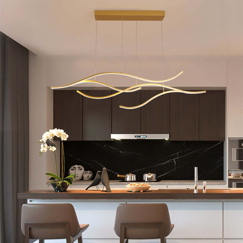 Misigat Modern Wave Pendant Light, 2 Colour
