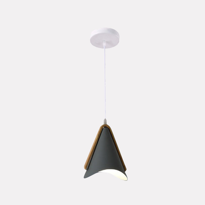 Jegogas Modern Cone Pendant Light, Wood/Metal